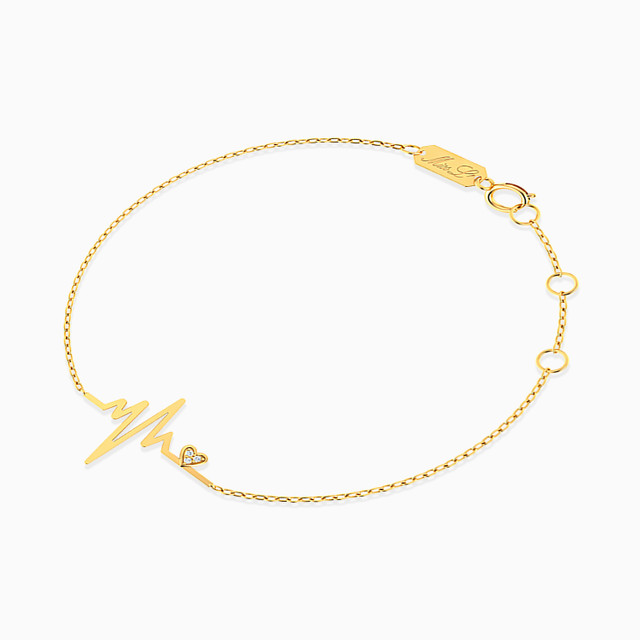 Heartbeat Diamonds Chain Bracelet in 18K Gold | Miss L' Egypt