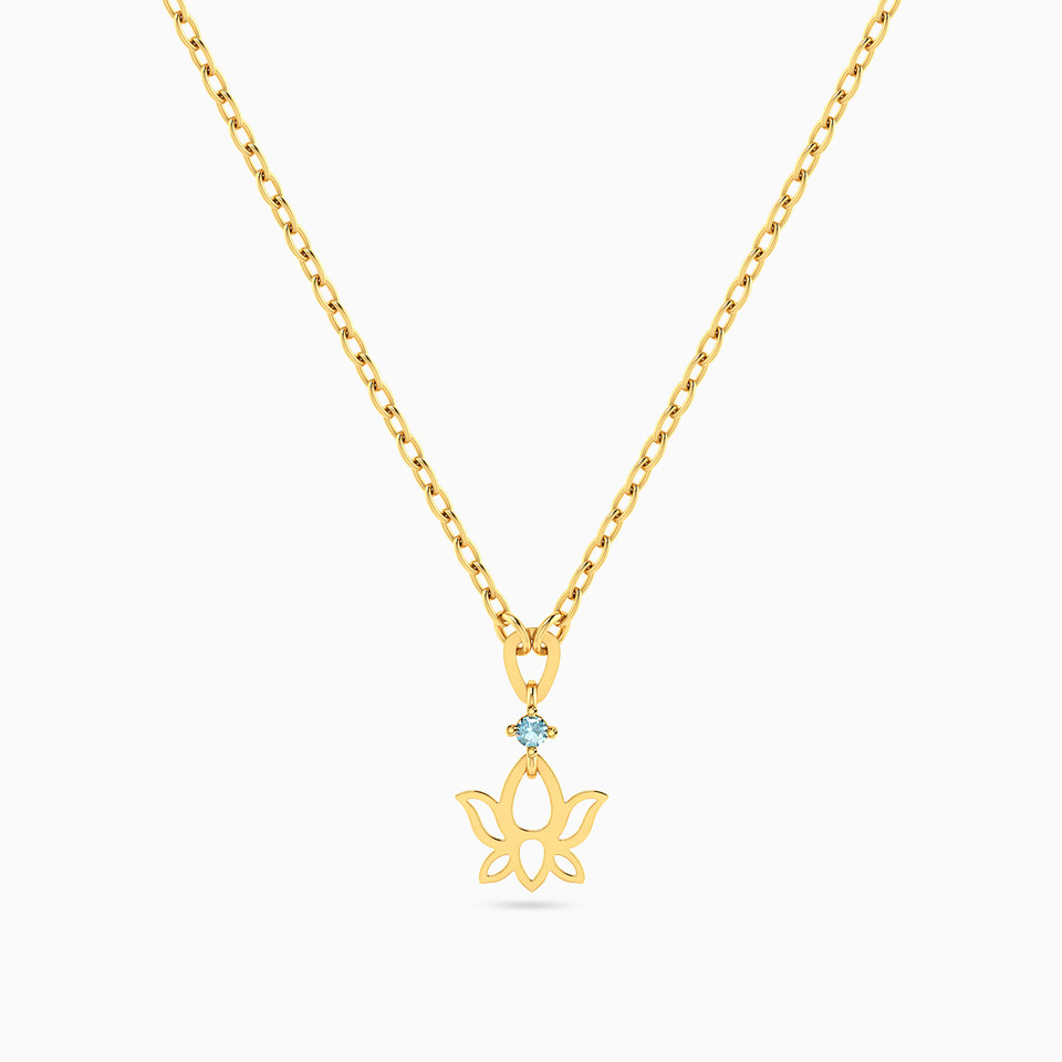 Flower Colored Stones Necklace in 18K Gold Flower Colored Stones Necklace in 18K Gold