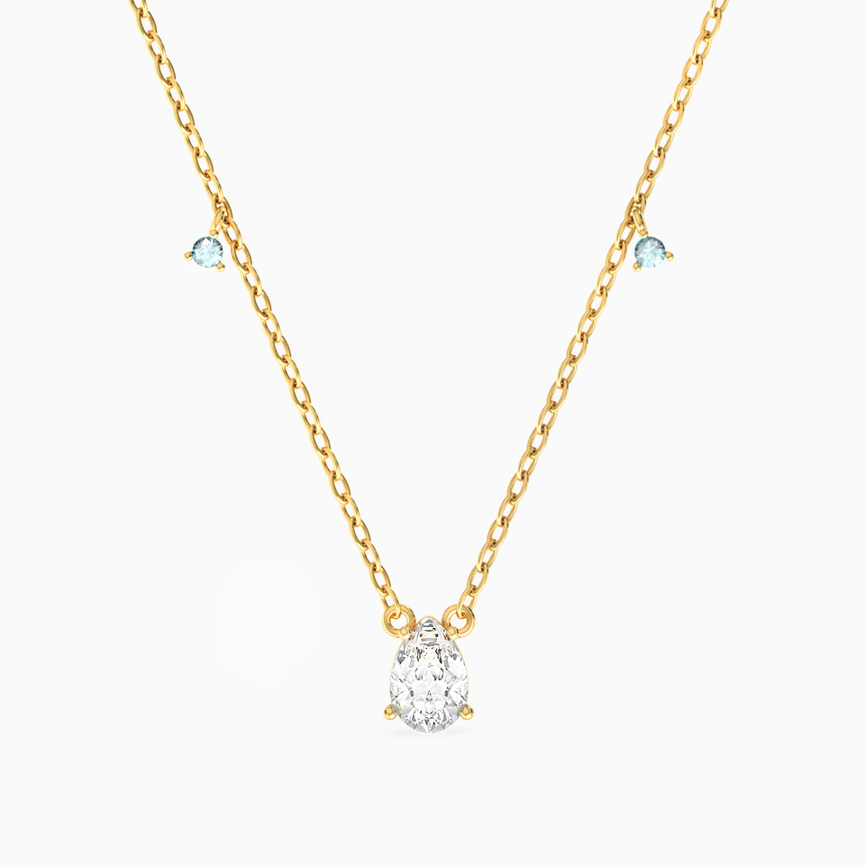 Pear Colored Stones Necklace in 18K Gold Pear Colored Stones Necklace in 18K Gold