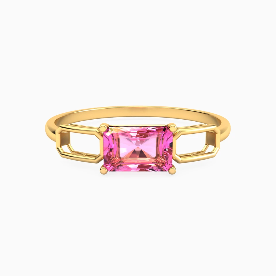 Baguette Rose Stone Ring in 14K Gold Baguette Rose Stone Ring in 14K Gold