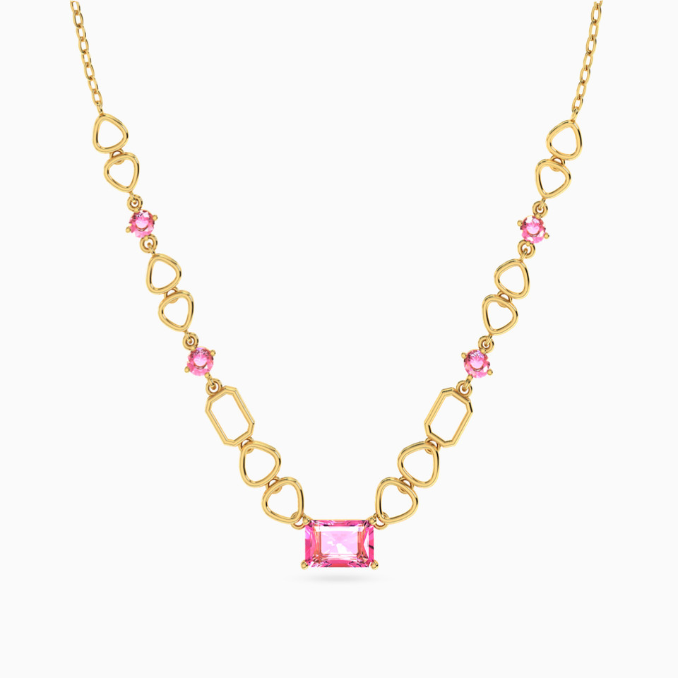 Links Rose Stone Necklace in 14K Gold Links Rose Stone Necklace in 14K Gold