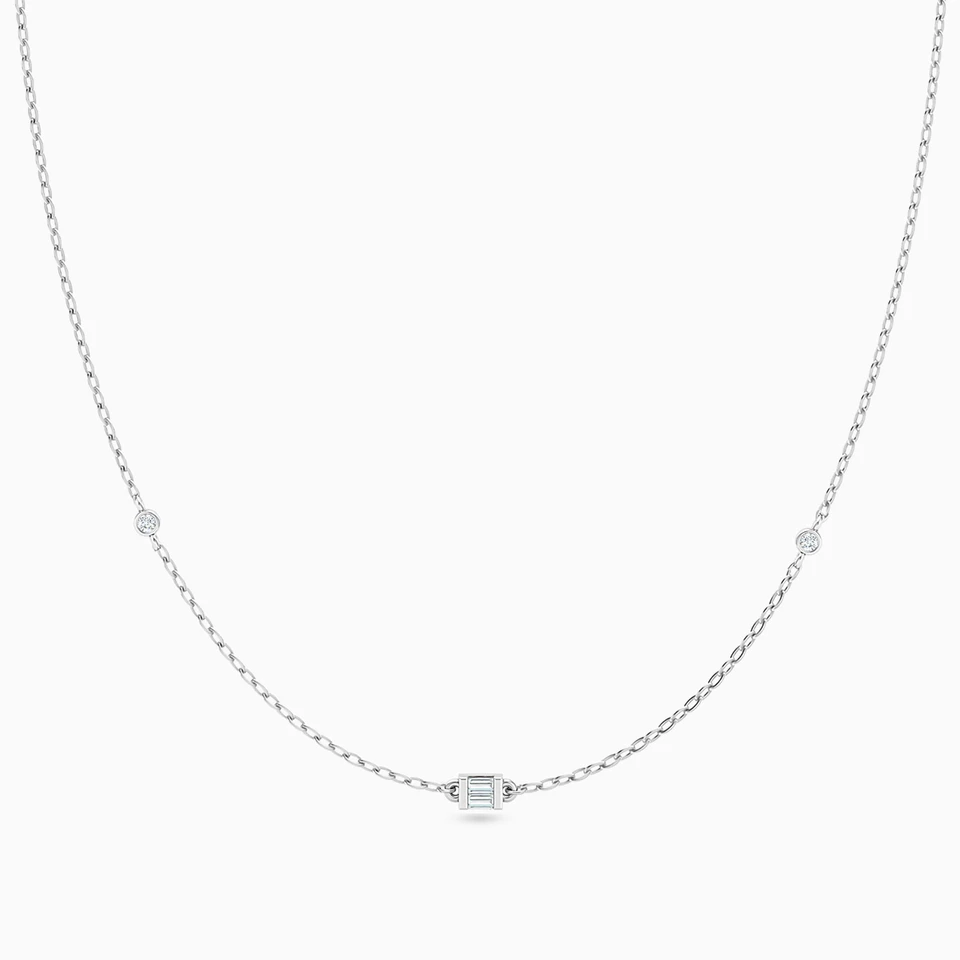 Square Diamond Chain Necklace in 18K Gold - 3 Square Diamond Chain Necklace in 18K Gold - 3