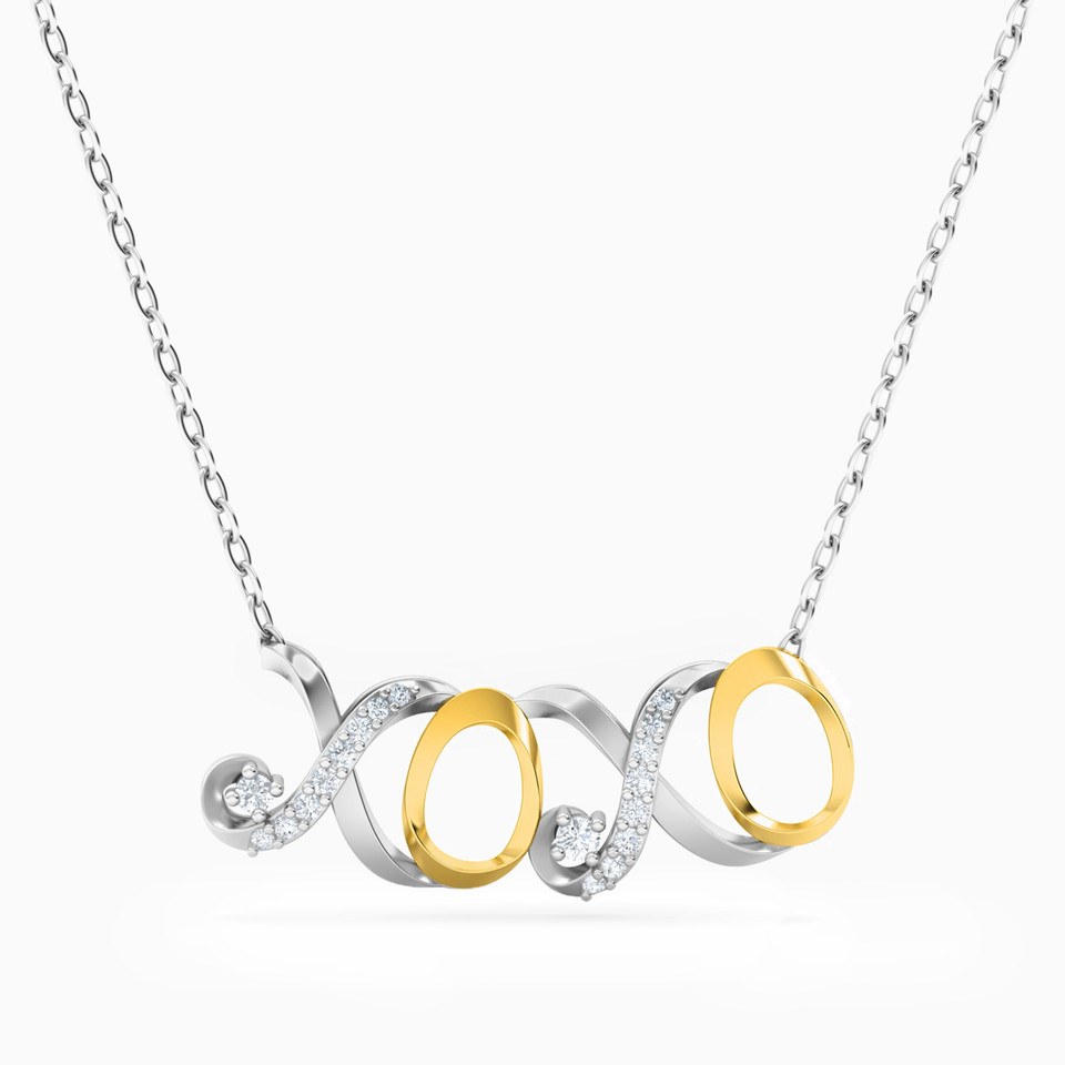 Circle Diamond Necklace in 18K Gold - 3 Circle Diamond Necklace in 18K Gold - 3