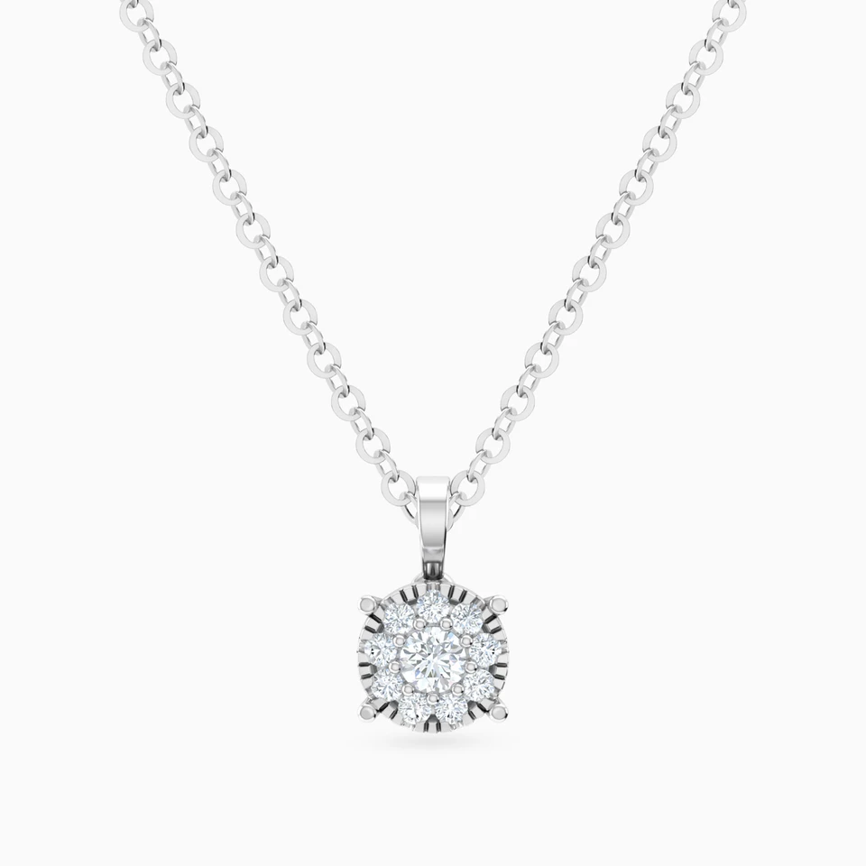 Circle Diamond Necklace in 18K Gold - 3 Circle Diamond Necklace in 18K Gold - 3