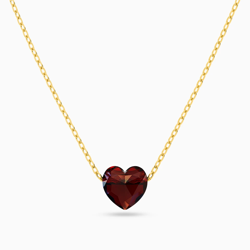 Heart Red Stone Necklace in 18K Gold Heart Red Stone Necklace in 18K Gold