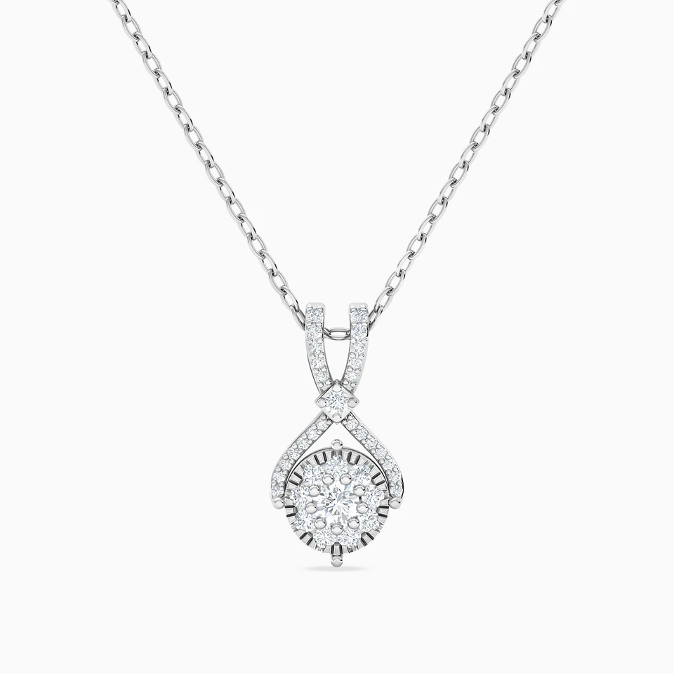 Circle Diamond Necklace in 18K Gold - 3 Circle Diamond Necklace in 18K Gold - 3