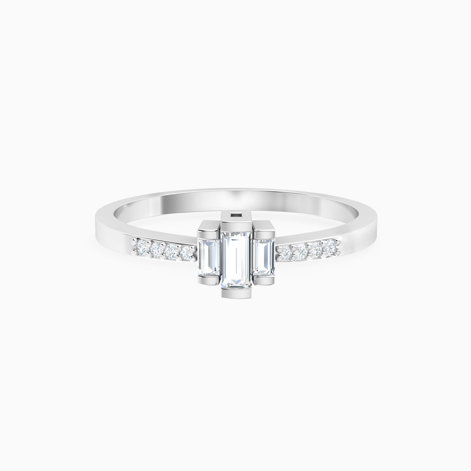 Baguette Diamond Ring in 18K Gold - 3 Baguette Diamond Ring in 18K Gold - 3