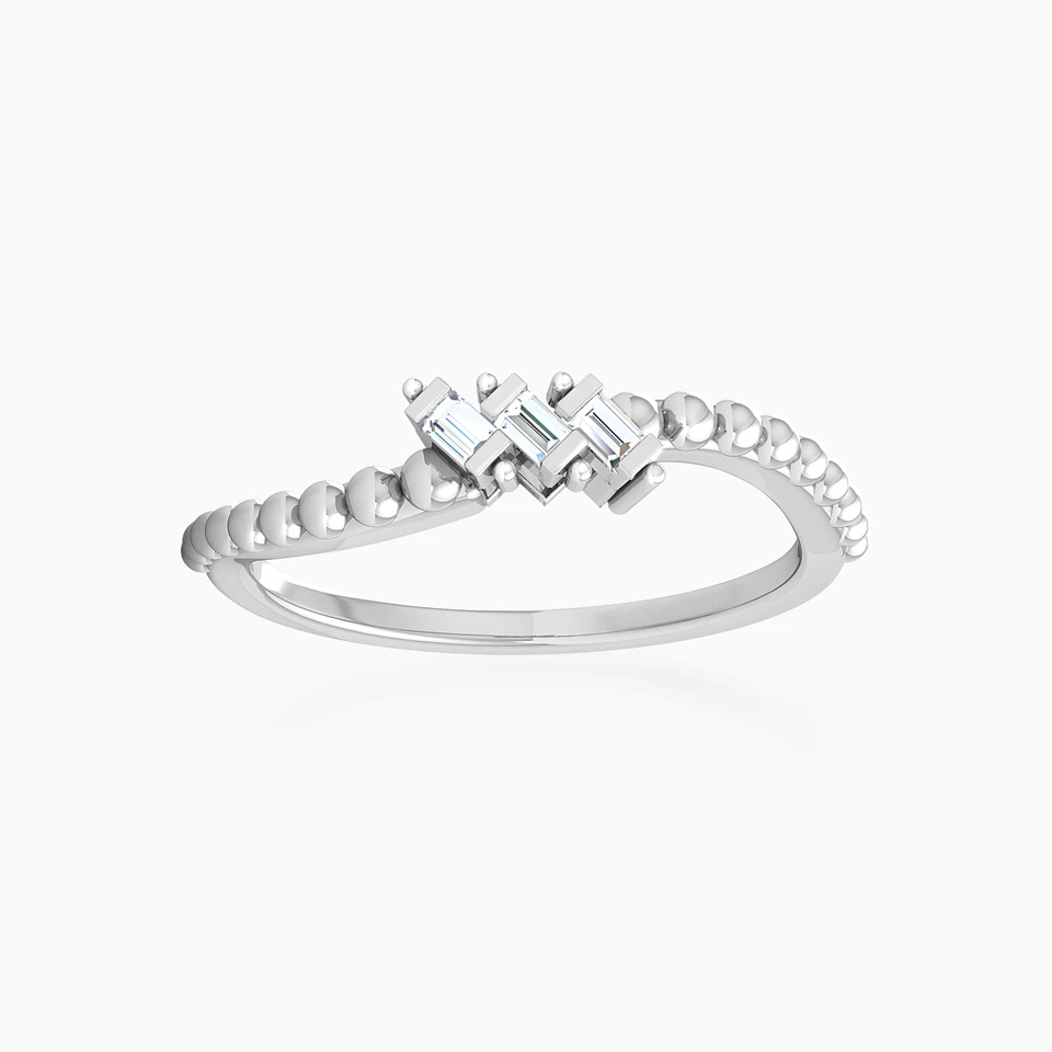 Baguette Diamond Ring in 18K Gold - 3 Baguette Diamond Ring in 18K Gold - 3