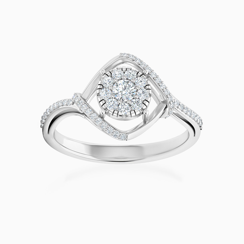 Square Diamond Ring in 18K Gold - 3 Square Diamond Ring in 18K Gold - 3