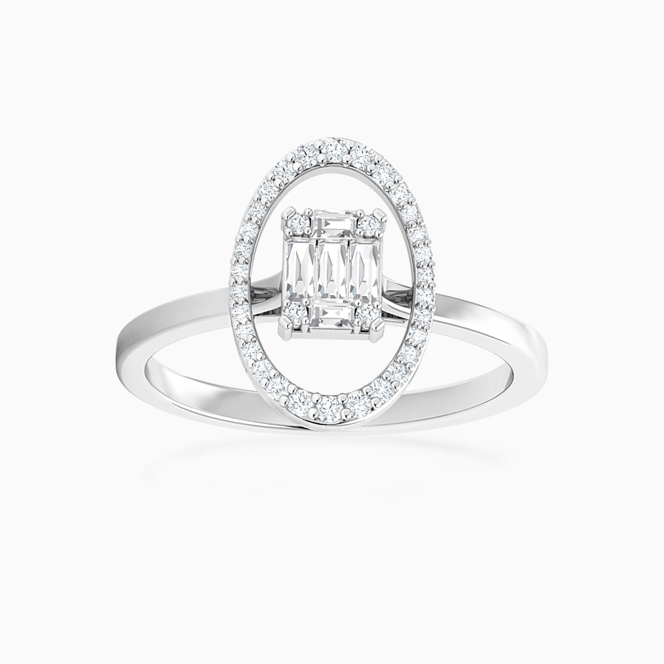 Oval Diamond Ring in 18K Gold - 3 Oval Diamond Ring in 18K Gold - 3