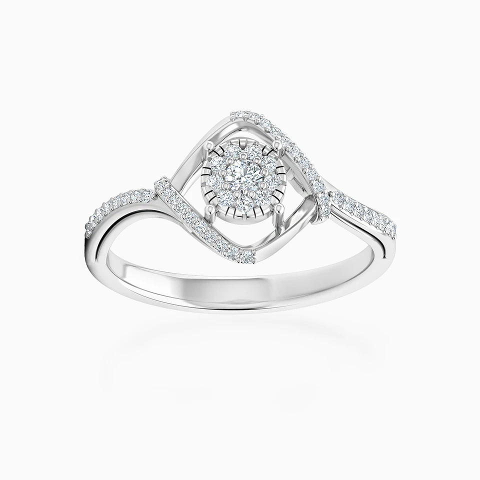Square Diamond Ring in 18K Gold - 3 Square Diamond Ring in 18K Gold - 3