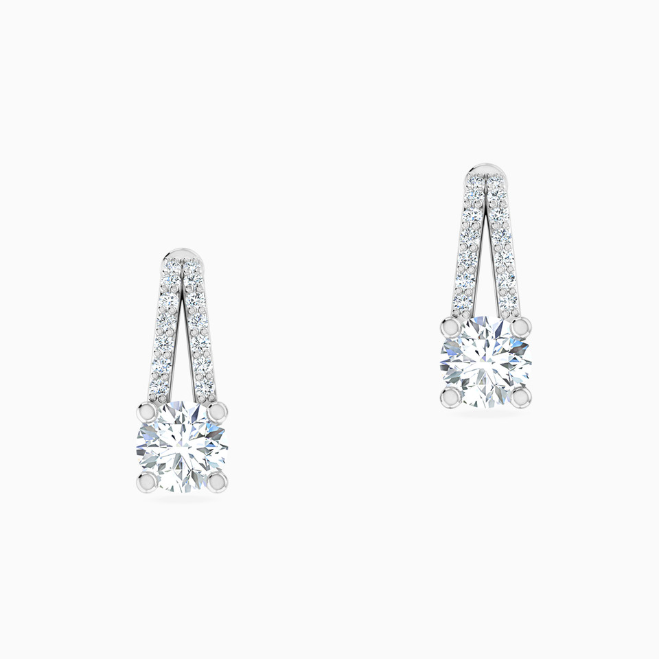 Triangle Diamond Drop Earrings in 18K Gold - 3 Triangle Diamond Drop Earrings in 18K Gold - 3