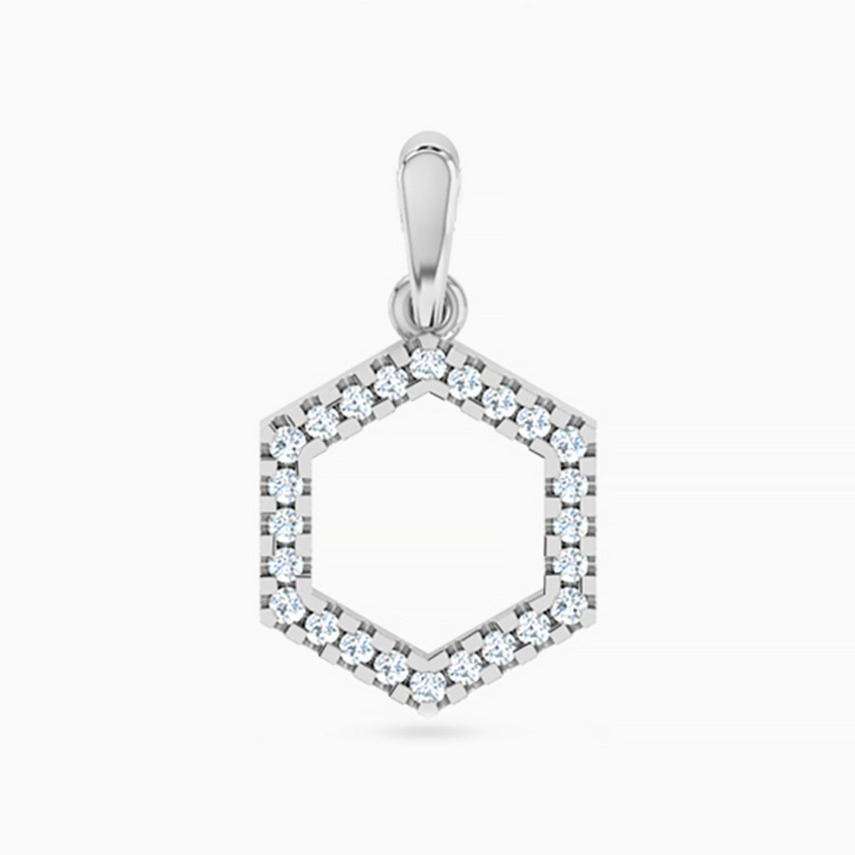 Hexagon Diamond Pendant in 18K Gold Hexagon Diamond Pendant in 18K Gold