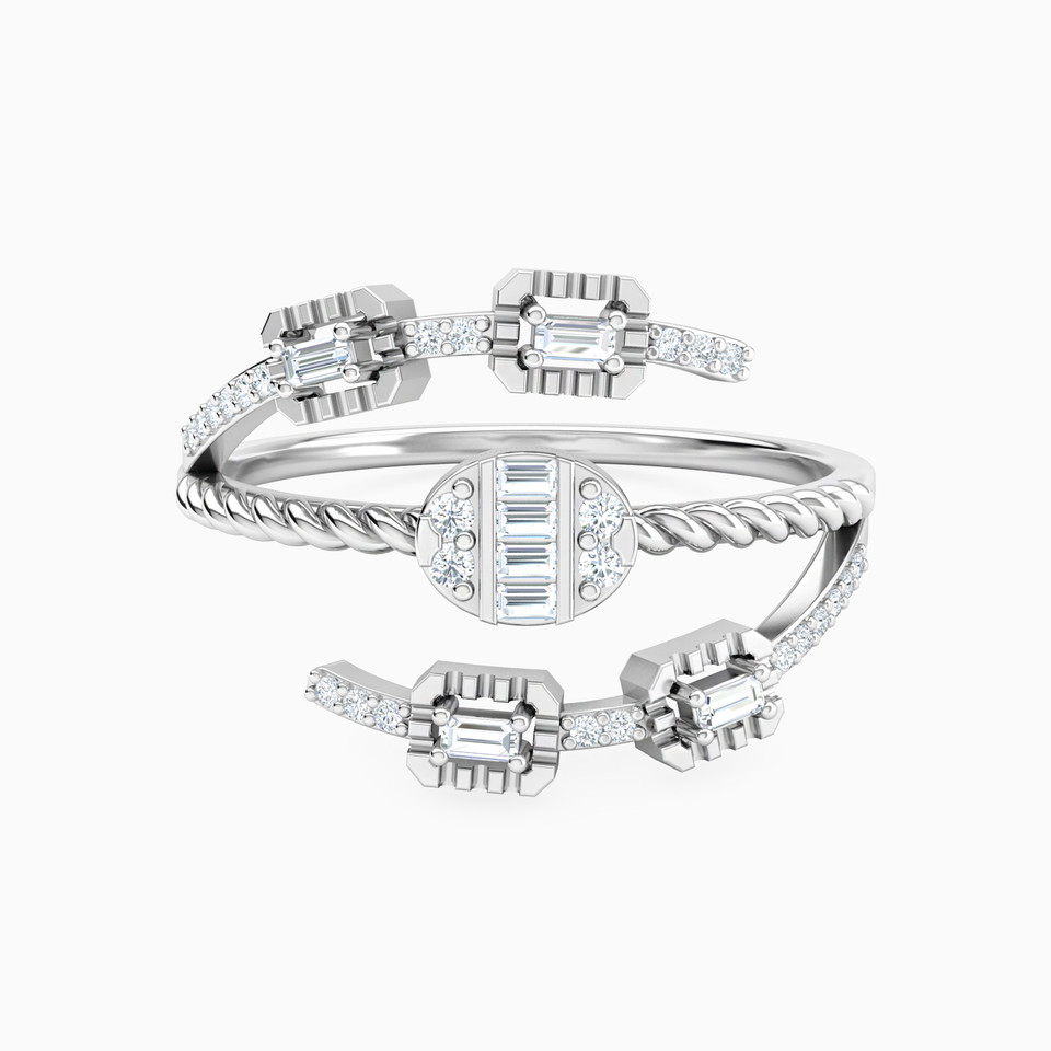 Multishaped Diamond Two Headed Ring in 18K Gold Multishaped Diamond Two Headed Ring in 18K Gold