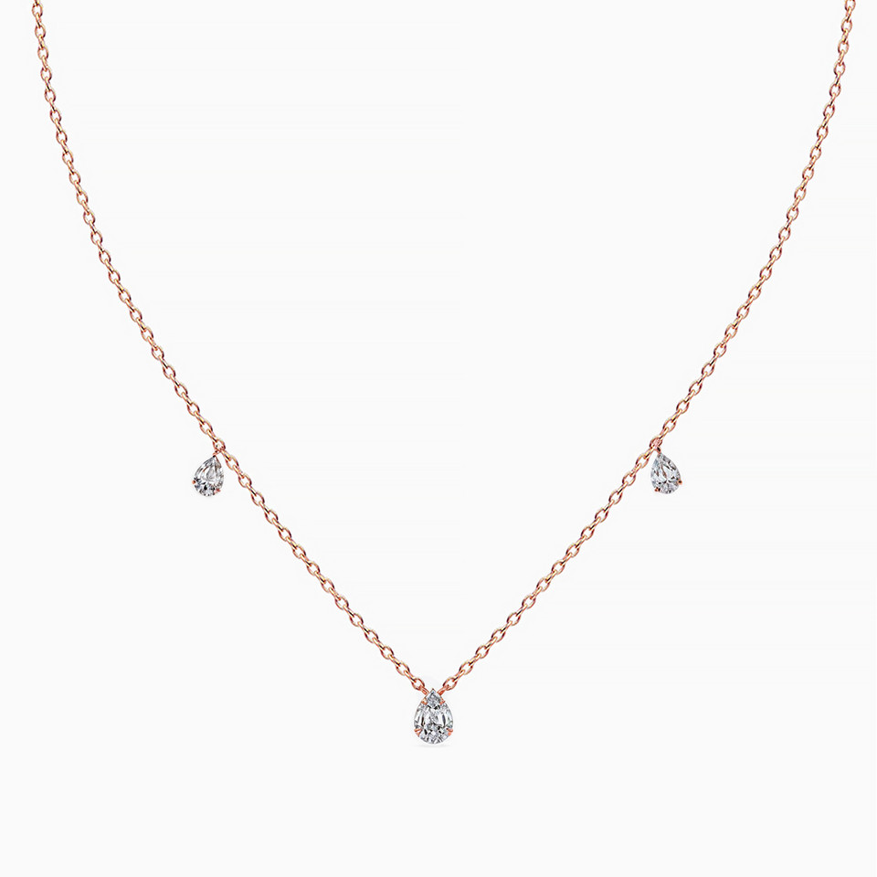 Pear Diamond Chain Necklace in 18K Gold Pear Diamond Chain Necklace in 18K Gold