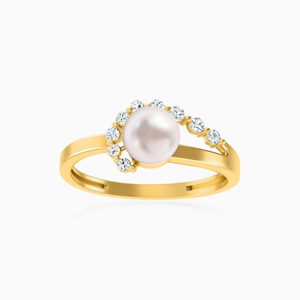 Round Pearls & Colored Stones Statement Ring in 18K Gold Round Pearls & Colored Stones Statement Ring in 18K Gold
