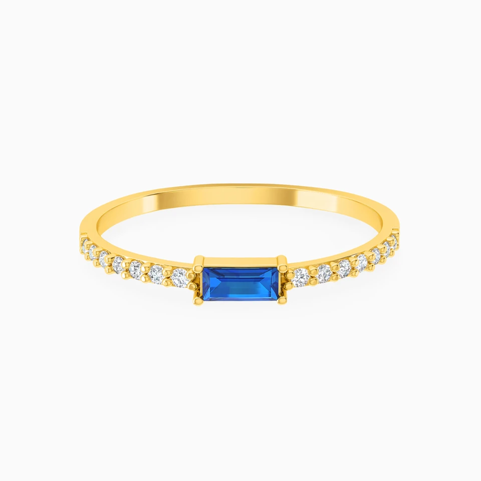 Baguette Blue Stone Statement Ring in 18K Gold Baguette Blue Stone Statement Ring in 18K Gold