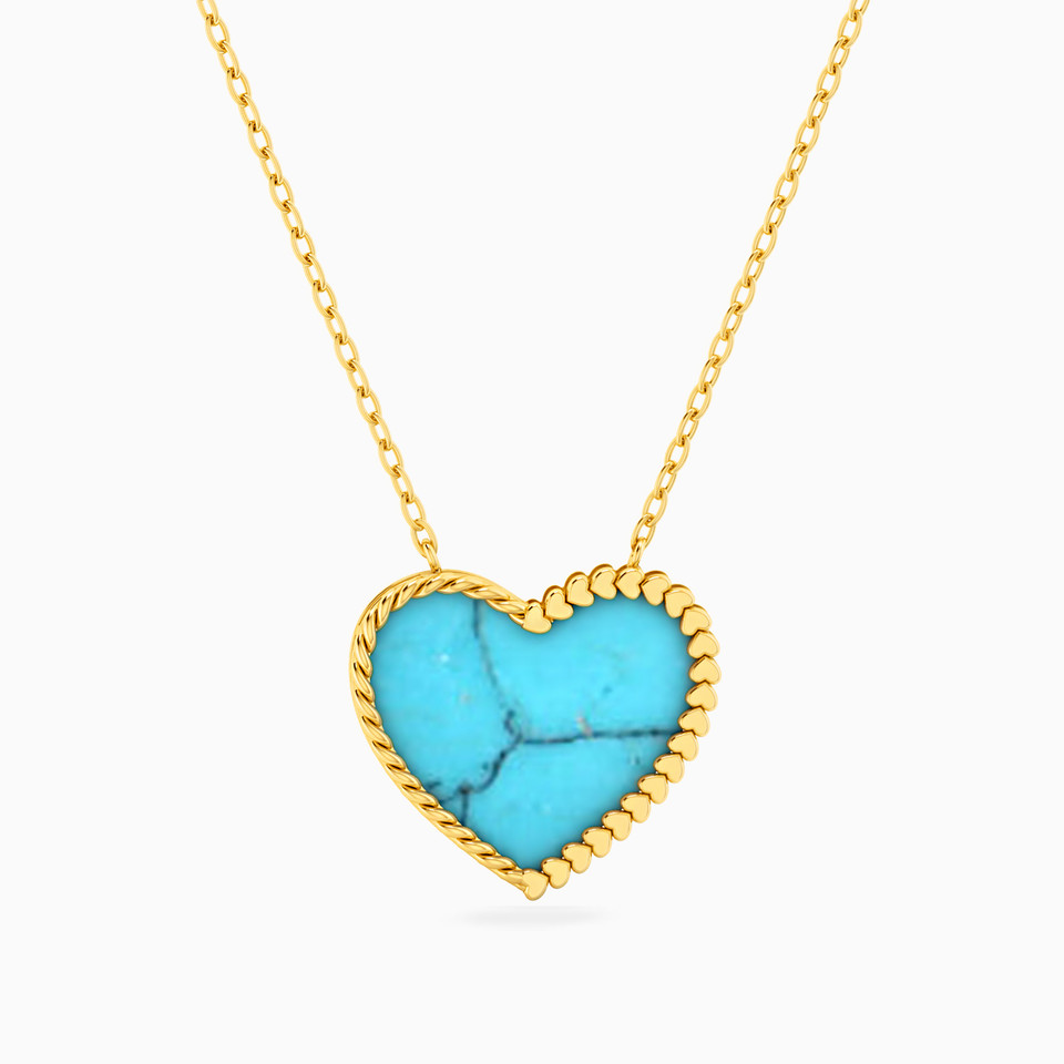 Heart Colored Stones Necklace in 18K Gold Heart Colored Stones Necklace in 18K Gold