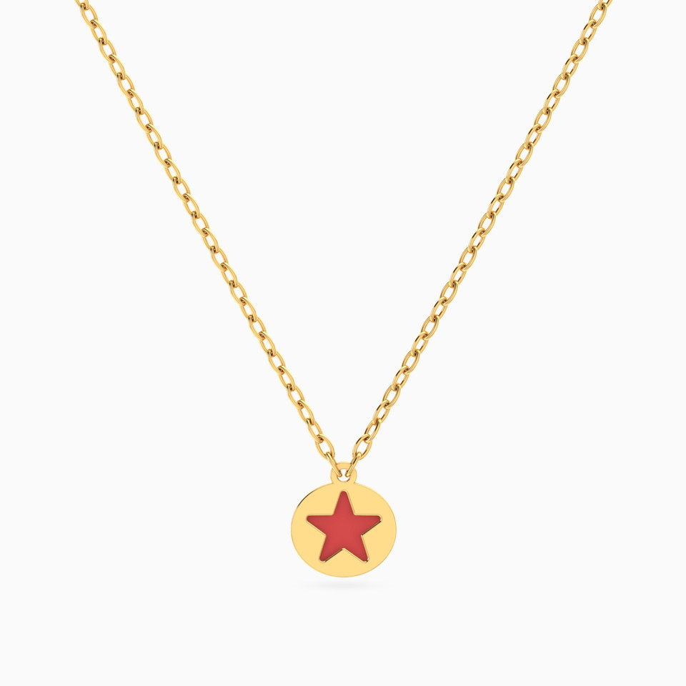 Kids Star Enamel Coated Necklace in 14K Gold Kids Star Enamel Coated Necklace in 14K Gold