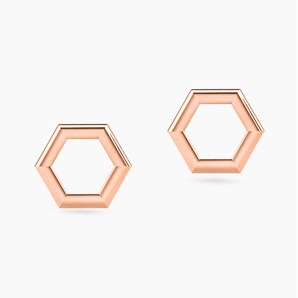 Hexagon Stud Earrings in 18K Gold Hexagon Stud Earrings in 18K Gold