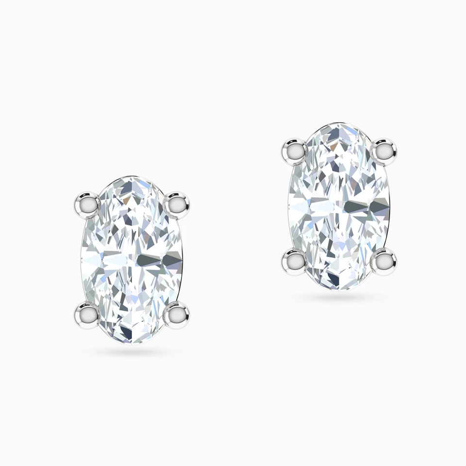 Oval Cubic Zirconia Stud Earrings in 18K Gold Oval Cubic Zirconia Stud Earrings in 18K Gold