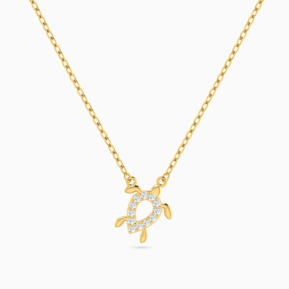 Turtle Cubic Zirconia Necklace in 14K Gold Turtle Cubic Zirconia Necklace in 14K Gold