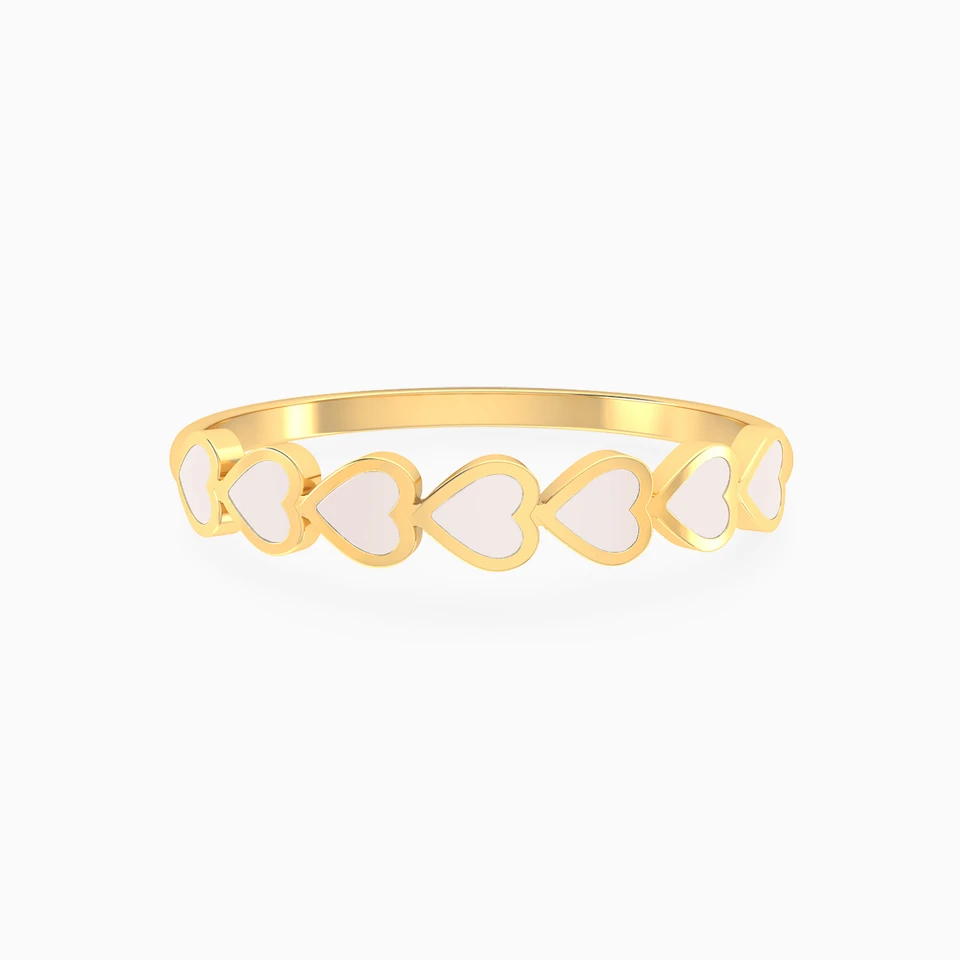 Heart Shaped Enamel Coated Statement Ring in 14K Gold Heart Shaped Enamel Coated Statement Ring in 14K Gold