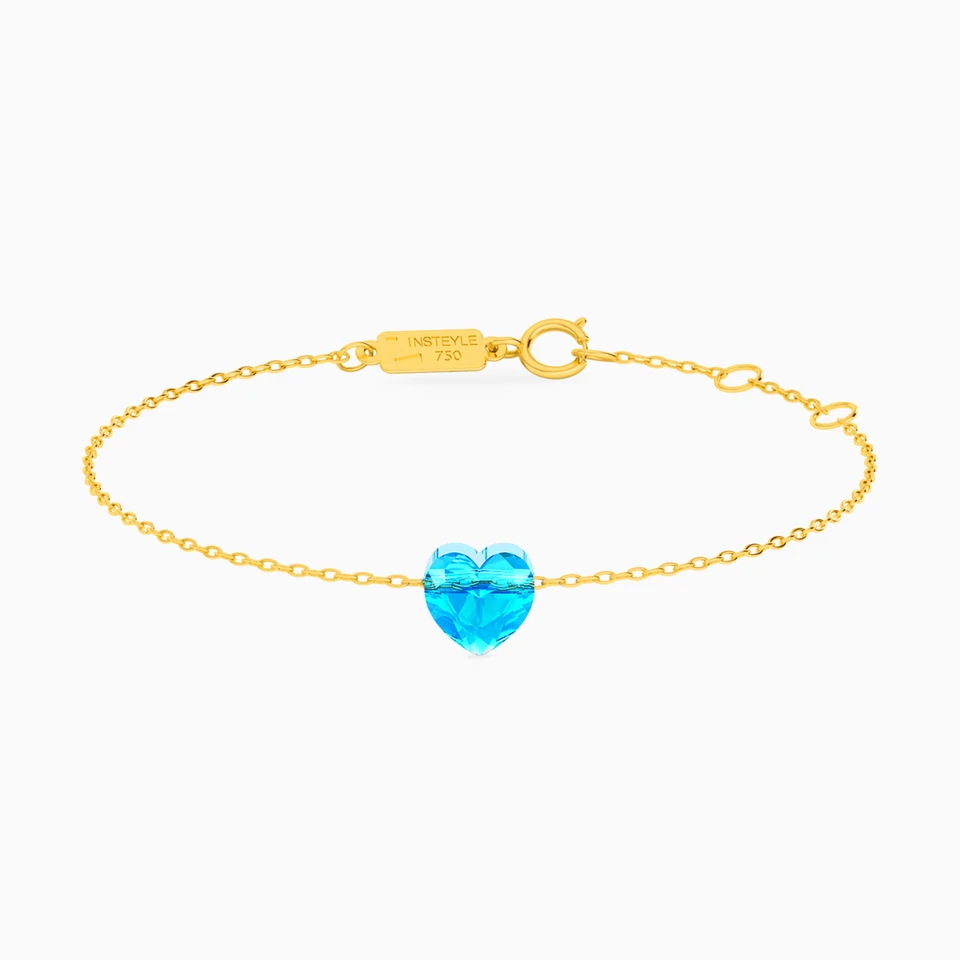 Heart Shaped Colored Stones Chain Bracelet in 18K Gold Heart Shaped Colored Stones Chain Bracelet in 18K Gold