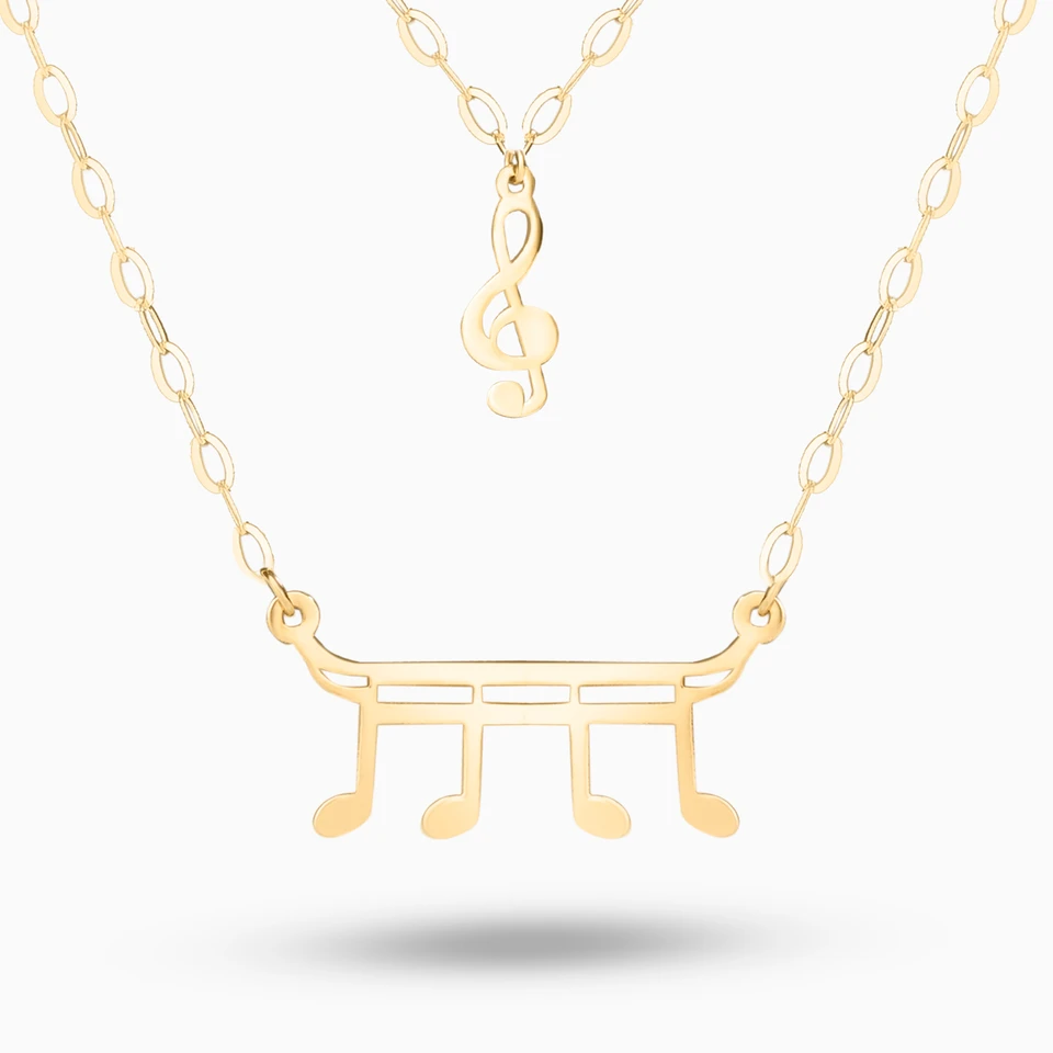 Musical Note Layered Necklace in 18K Gold Musical Note Layered Necklace in 18K Gold