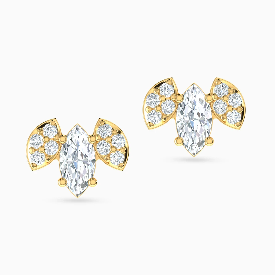 Marquise Cubic Zirconia Stud Earrings in 18K Gold Marquise Cubic Zirconia Stud Earrings in 18K Gold