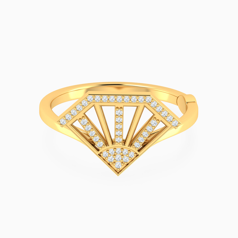 Le Soliel Triangle Diamond Ring in 18K Gold Le Soliel Triangle Diamond Ring in 18K Gold
