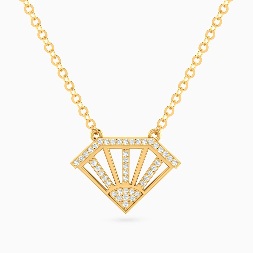Le Soliel Triangle Diamond Necklace in 18K Gold Le Soliel Triangle Diamond Necklace in 18K Gold