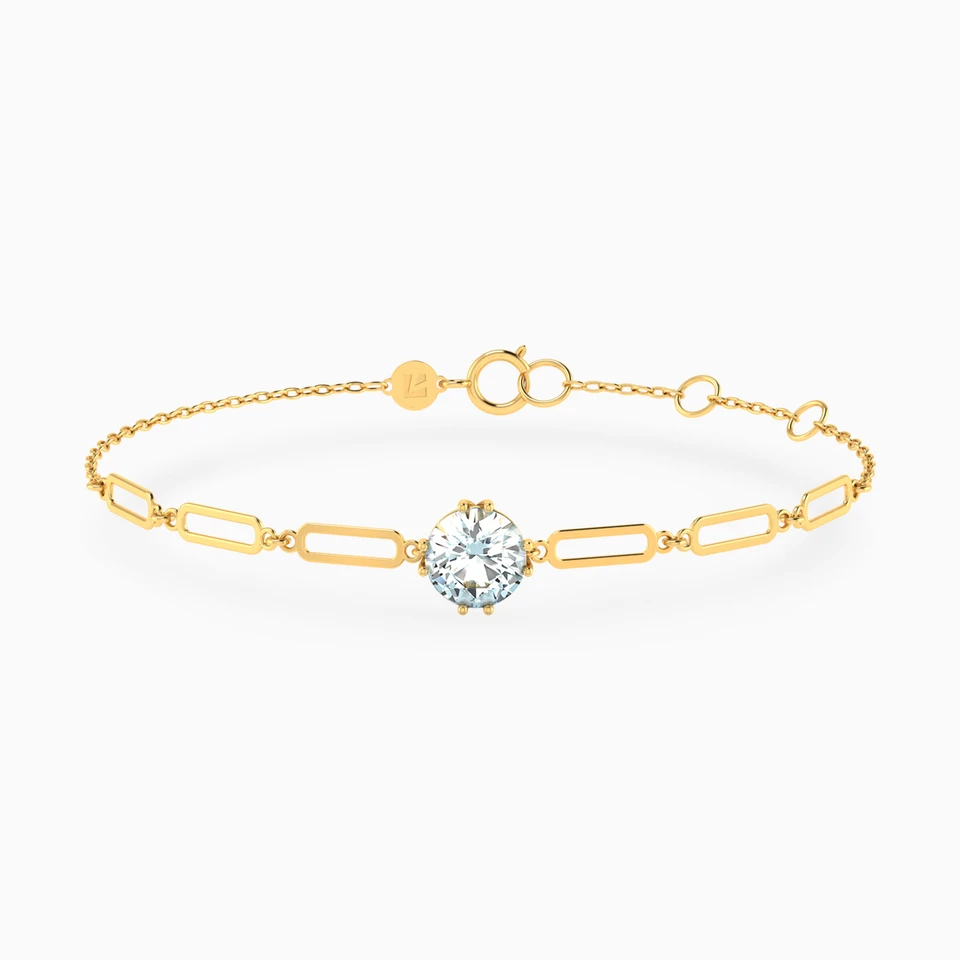 Round Cubic Zirconia Chain Bracelet in 14K Gold Round Cubic Zirconia Chain Bracelet in 14K Gold