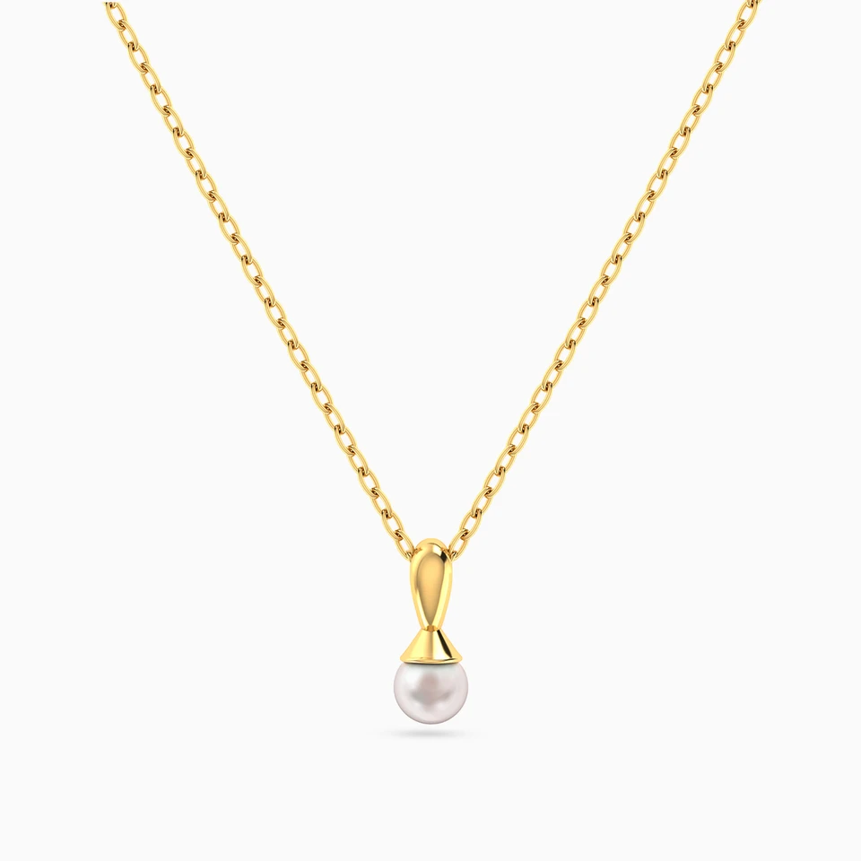 Single Pearl Necklace in 18K Gold Single Pearl Necklace in 18K Gold