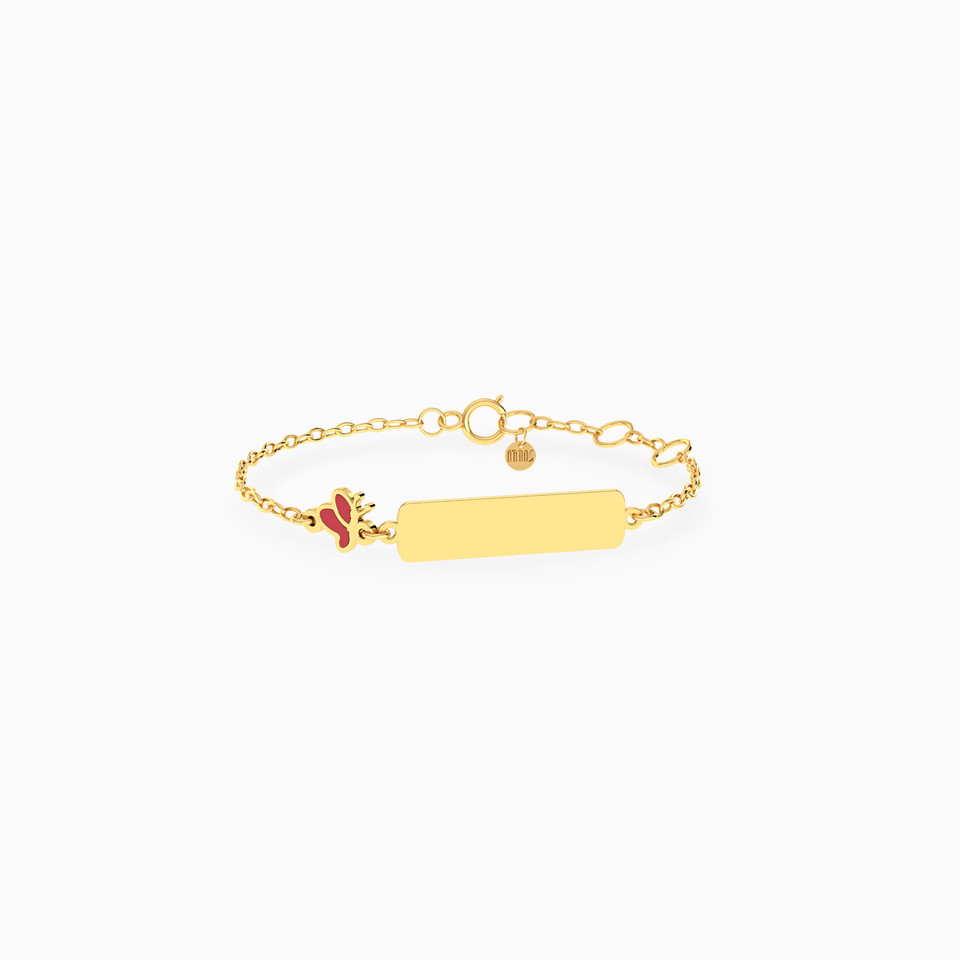 Kids Butterfly Enamel Coated Chain Bracelet in 14K Gold Kids Butterfly Enamel Coated Chain Bracelet in 14K Gold