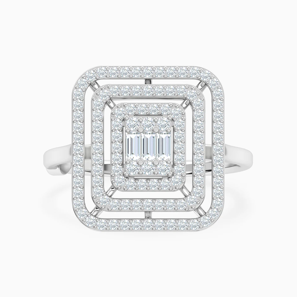 Square Diamonds Ring In 18K Gold Square Diamonds Ring In 18K Gold