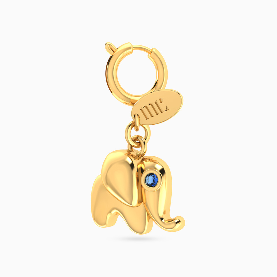 ★BLUE ELEPHANT★ NOVA gold Elephant Design Charm with Blue Stone in 14K Gold | Miss L