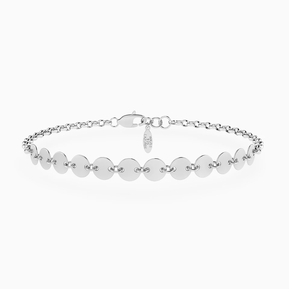 Round Circles Chain Bracelet In Silver Round Circles Chain Bracelet In Silver