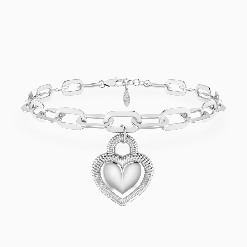 Heart Charm Bracelet In Silver Heart Charm Bracelet In Silver