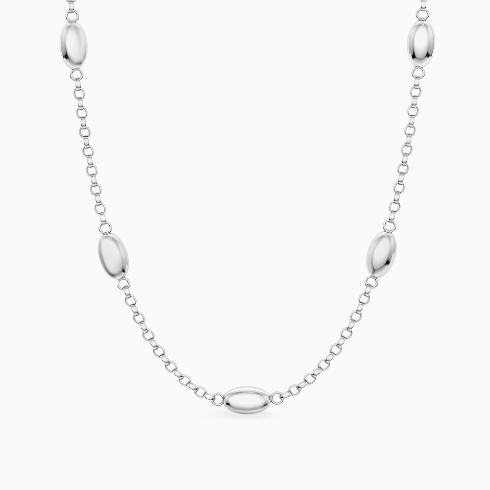 Beads Necklace In Silver Beads Necklace In Silver