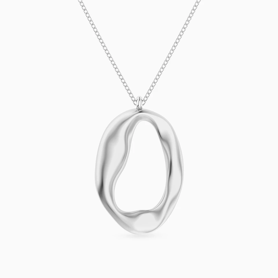 Abstract Loop Necklace In Silver Abstract Loop Necklace In Silver