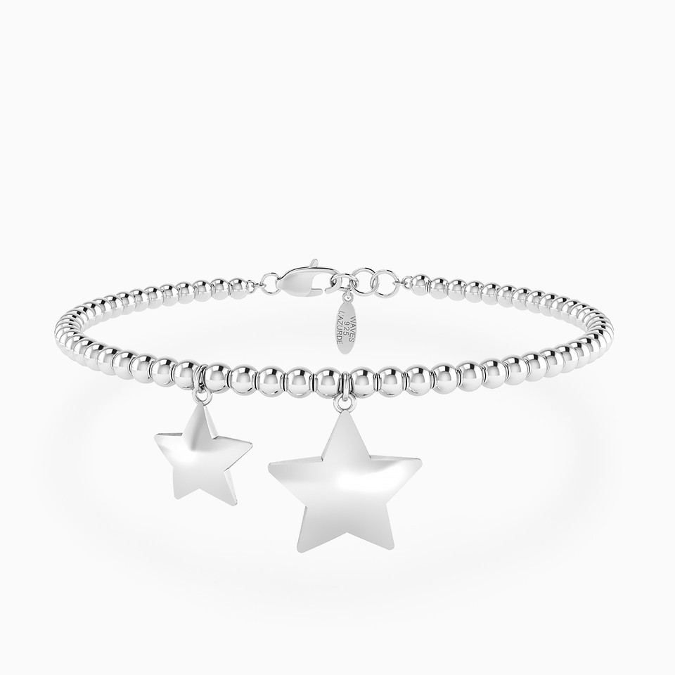 Stars Charm Bracelet In Silver Stars Charm Bracelet In Silver