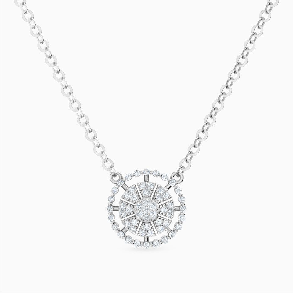Circle Diamond Necklace In 14K Gold Circle Diamond Necklace In 14K Gold