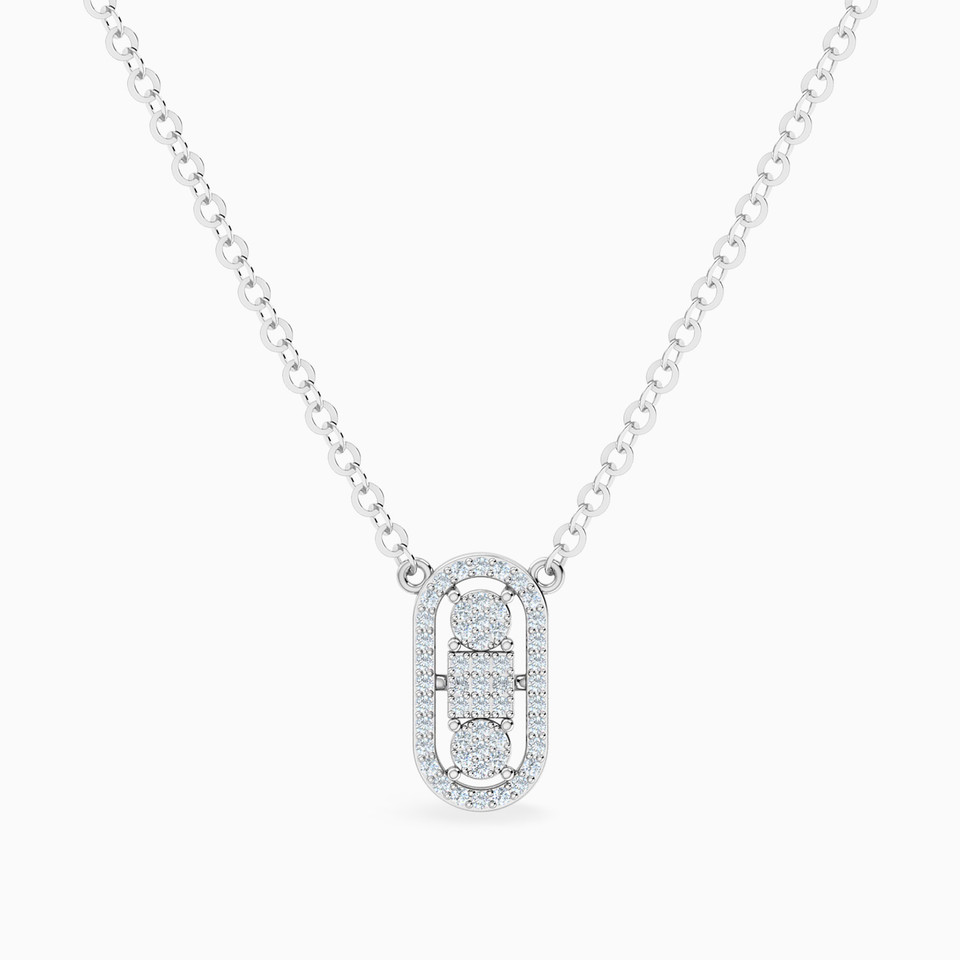 Pill Diamond Necklace In 14K Gold Pill Diamond Necklace In 14K Gold