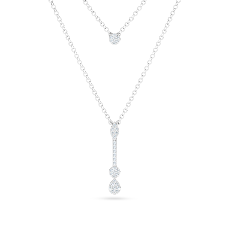 Circular Diamond Layered Necklace In 18K Gold Circular Diamond Layered Necklace In 18K Gold