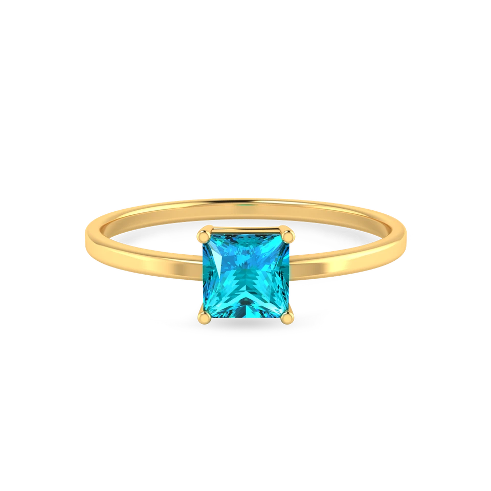 Aqua Blue Stone Ring In 14K Gold Aqua Blue Stone Ring In 14K Gold