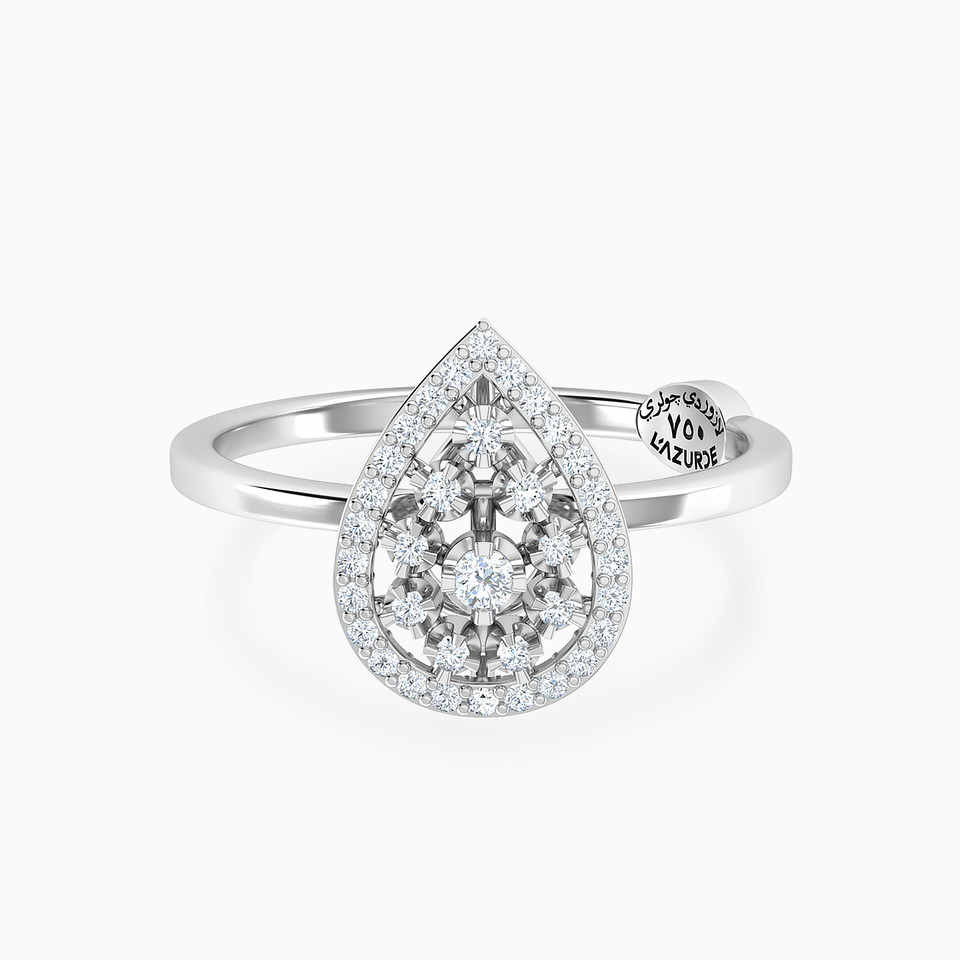 Pear Cluster Diamond Ring In 18K Gold Pear Cluster Diamond Ring In 18K Gold
