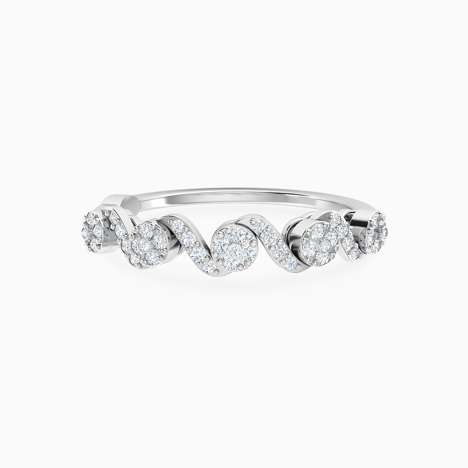 Small Round Clusters & Curves Diamond Ring in 18K Gold Small Round Clusters & Curves Diamond Ring in 18K Gold