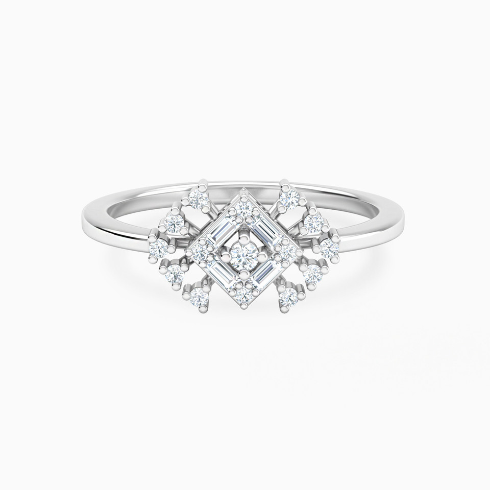 Tilted Square Diamond Ring in 18K Gold Tilted Square Diamond Ring in 18K Gold