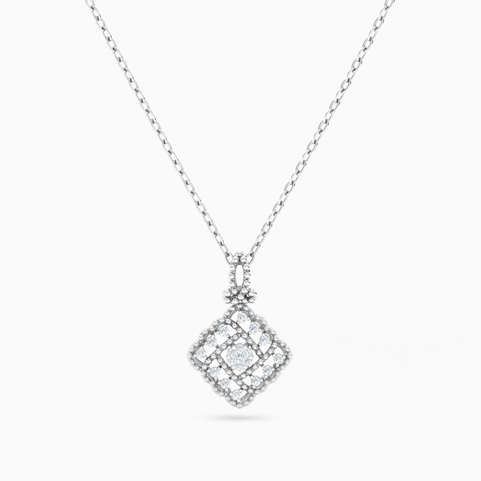 Layered Lozenge Diamond Necklace in 18K Gold Layered Lozenge Diamond Necklace in 18K Gold